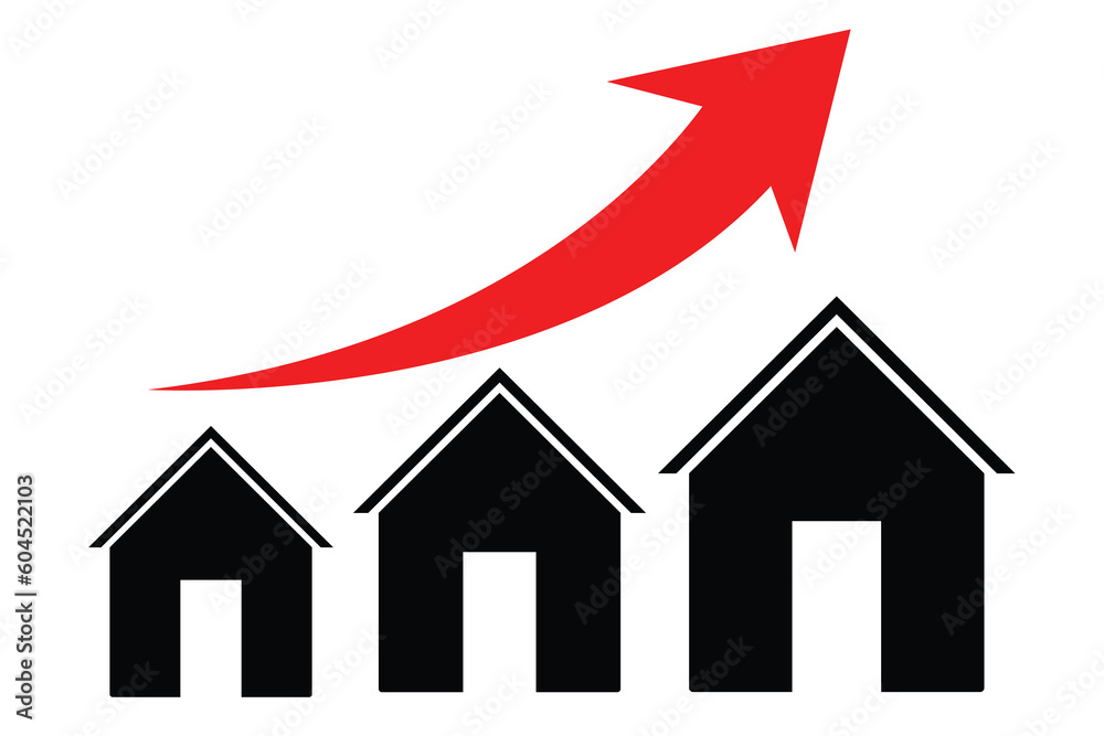 Housing price rising up, real estate or property growth concept Housing price rising up, real estate or property growth concept