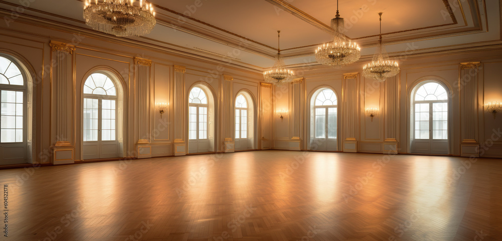 Ballroom with beautiful lighting by Ai art