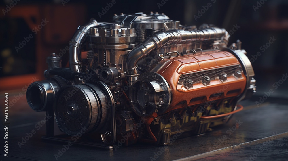 Fototapeta premium Car engine. Generative Ai