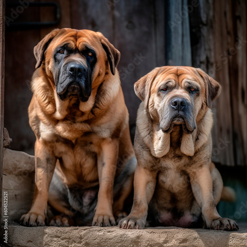 english bulldogs portrait in the nature created with Generative Ai technology