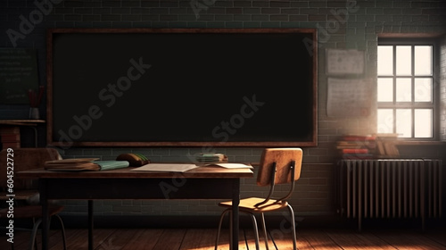Classroom with a classboard. Generative Ai