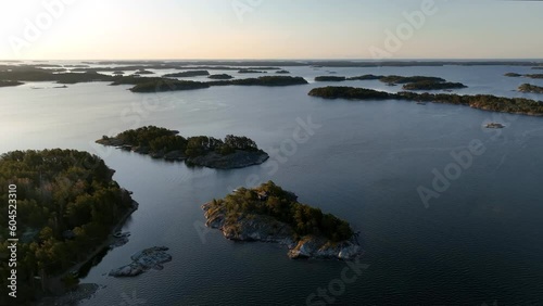 Aerial view of the archipelago of south-west Finland in summer photo