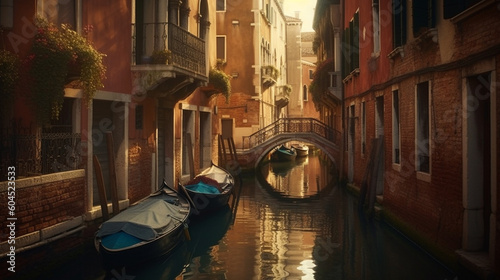 Bridge in Venice, Italy. Generative Ai