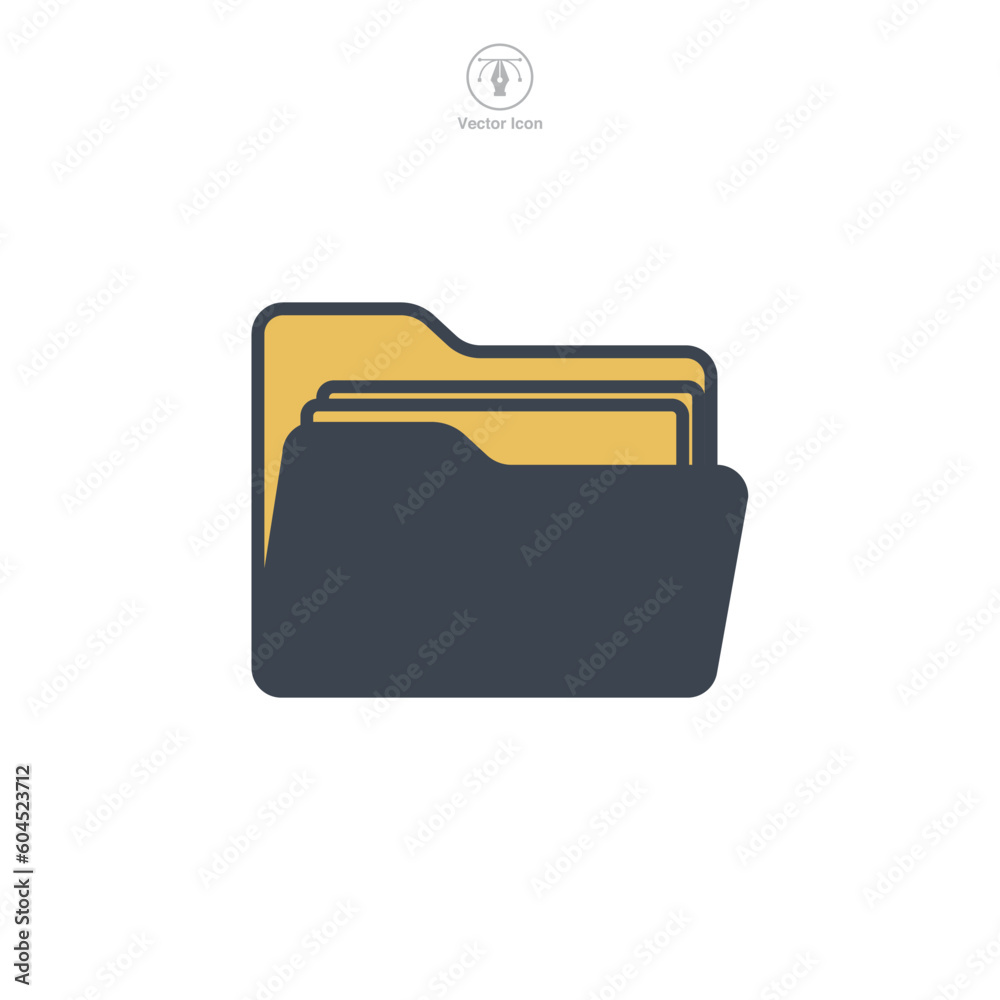Folder icon symbol template for graphic and web design collection logo vector illustration