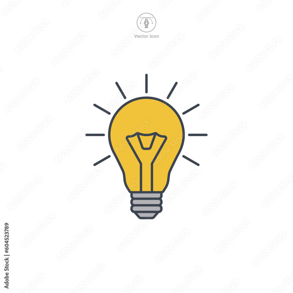 Light Bulb icon symbol template for graphic and web design collection logo vector illustration Light Bulb icon symbol template for graphic and web design collection logo vector illustration