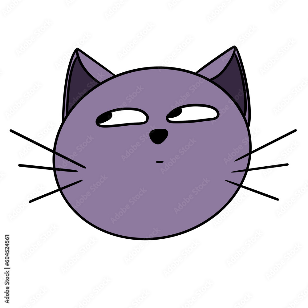 cute cat face hand drawn illustration cute cat face hand drawn illustration