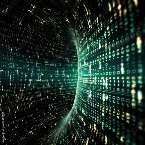 Binary code tunel background 