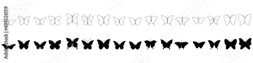 Butterfly vector icon set. insect illustration sign collection. moth symbol.