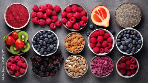 Clean healthy food of fruits