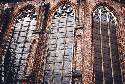 Architectural detail of the olds gothic cathedral in Europe photo