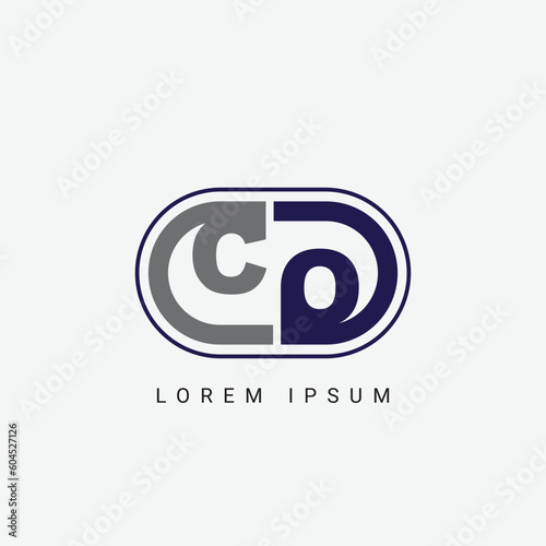 CO or OC Letter Logo Design with a Creative Cut Letter Initial Logo Design