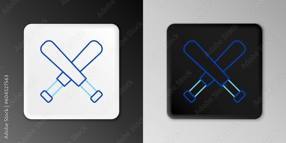 Line Crossed baseball bat icon isolated on grey background. Colorful outline concept. Vector Line Crossed baseball bat icon isolated on grey background. Colorful outline concept. Vector