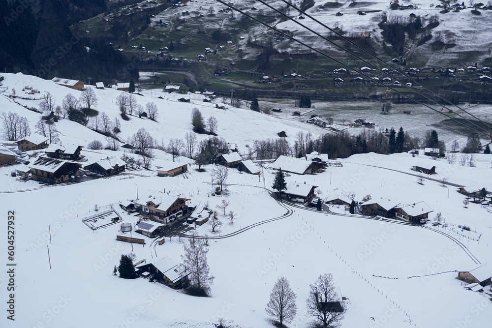 A village in the snow A village in the snow
