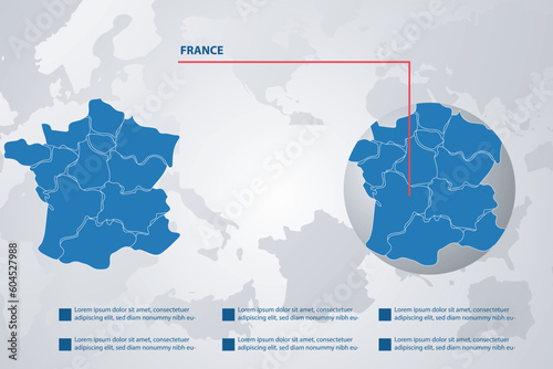 France country map with infographic concept and earth vector