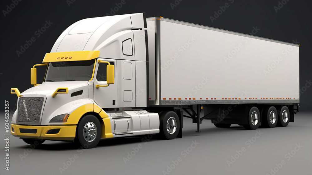 Yellow truck layout. AI generation Yellow truck layout. AI generation