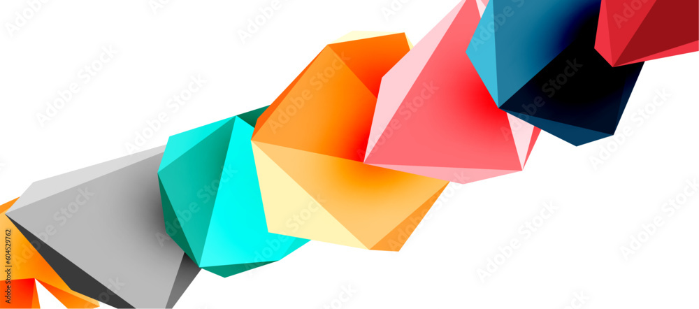 3d low poly triangle design elements