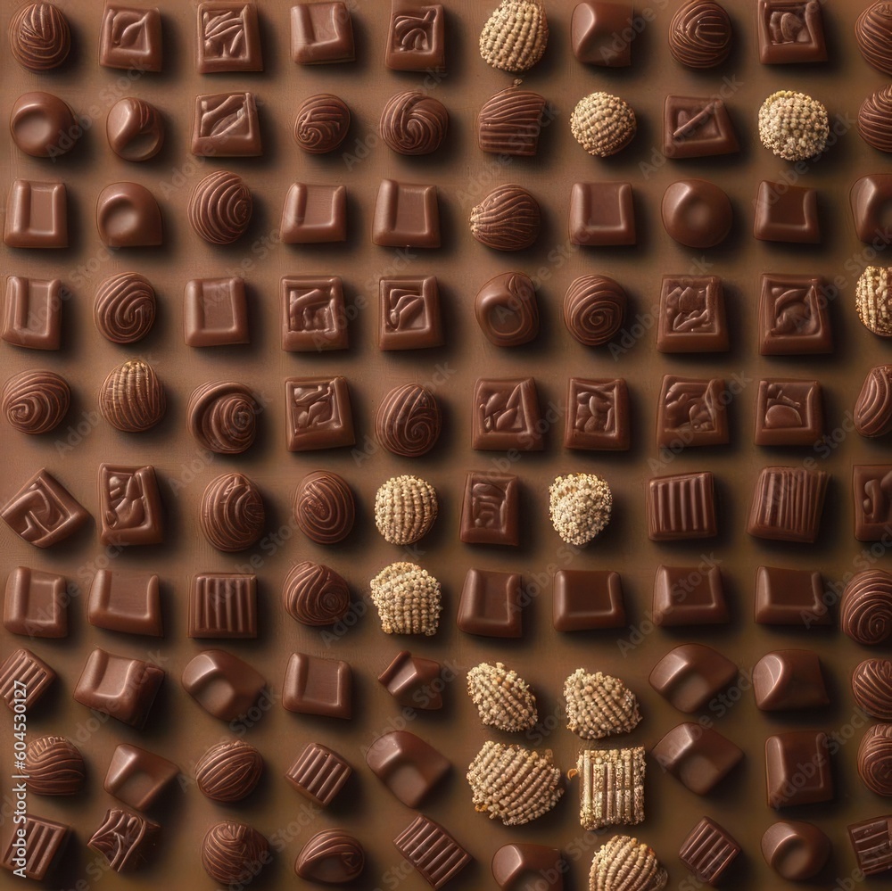 Heap of assorted chocolates.Texture from different chocolates. Heap of assorted chocolates.Texture from different chocolates.