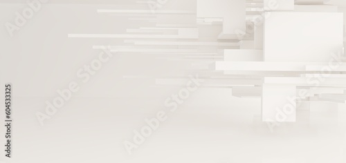 Obraz na płótnie Luxury white abstract architectural minimalistic background. Contemporary showroom. Modern exhibition stand. Empty gallery. Backlight. Polygonal Graphic Design. 3D illustration and rendering. w salonie