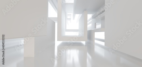 Fotografie, Obraz Luxury white abstract architectural minimalistic background
