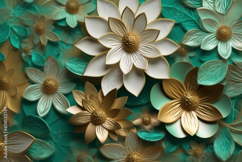 Floral craft paper structure. Generate Ai