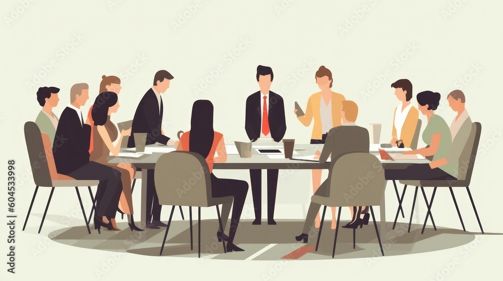 illustration of business meeting illustration of business meeting