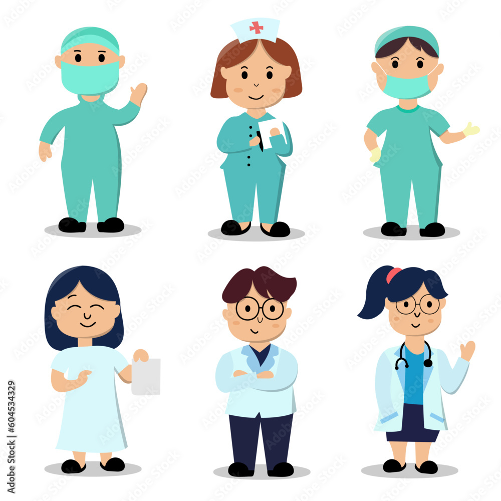 set of Docter and Healthcare Worker vector set of Docter and Healthcare Worker vector