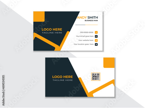 Modern business card template with black and yellow