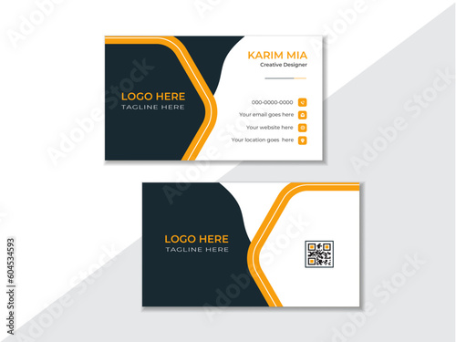 Black and Yellow Business card design template, creative name card design