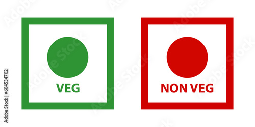Veg Non-Veg Icons. colorful veg and non-veg symbol.