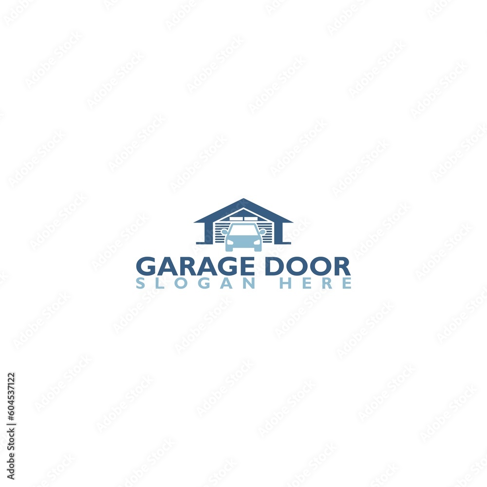 Garage door car logo design template isolated on white background Garage door car logo design template isolated on white background