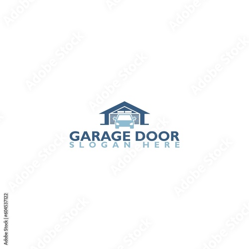 Garage door car logo design template isolated on white background