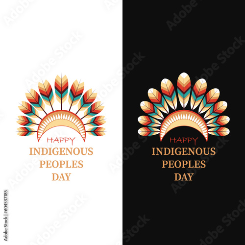 indigenous international peoples day logo vector