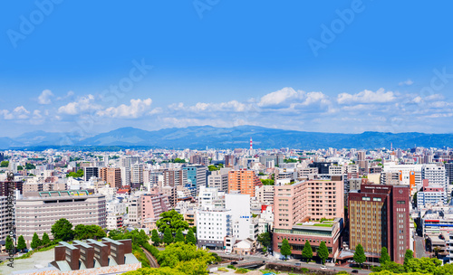 熊本 市街 の パノラマビュー 【 九州 熊本市 の 都市風景 】