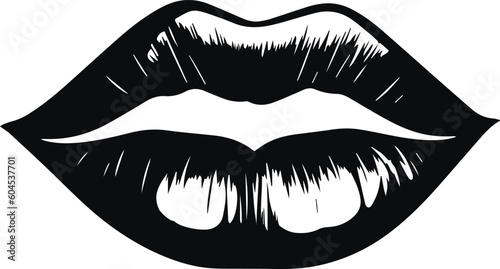 Kiss and lips icon vector Illustration, SVG