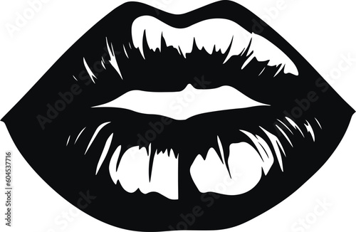 Kiss and lips icon vector Illustration, SVG