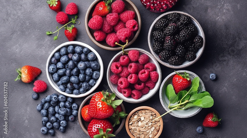 Clean healthy food of fruits