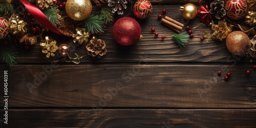Christmas and New Year background. Festive seasonal Christmas bright background. Holiday poster and banner  greeting card. generative ai