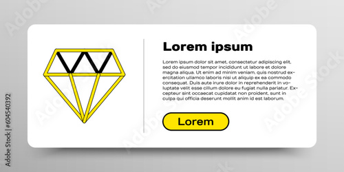 Line Diamond icon isolated on white background. Jewelry symbol. Gem stone. Colorful outline concept. Vector