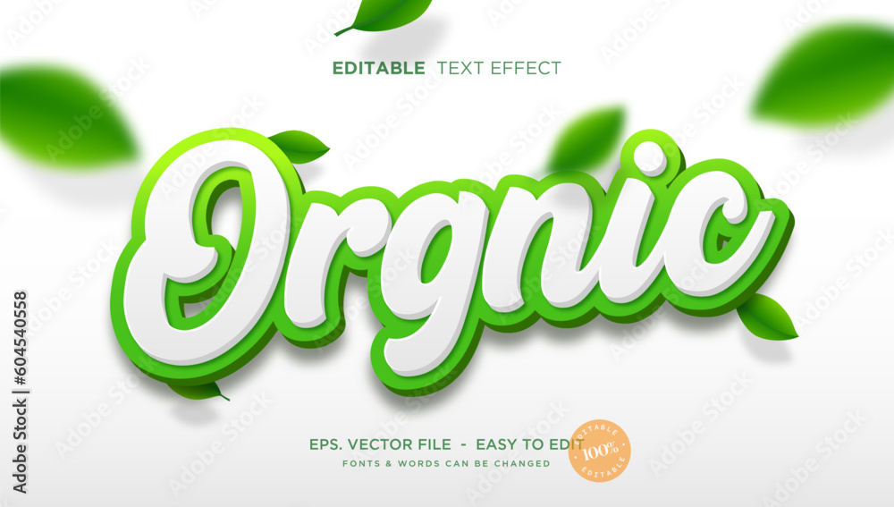 Organic 3D editable text effect