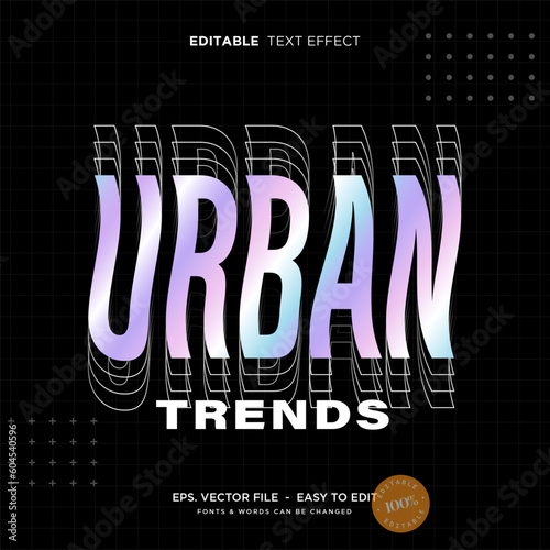 Canvas Print Distorted holographic editable text effect