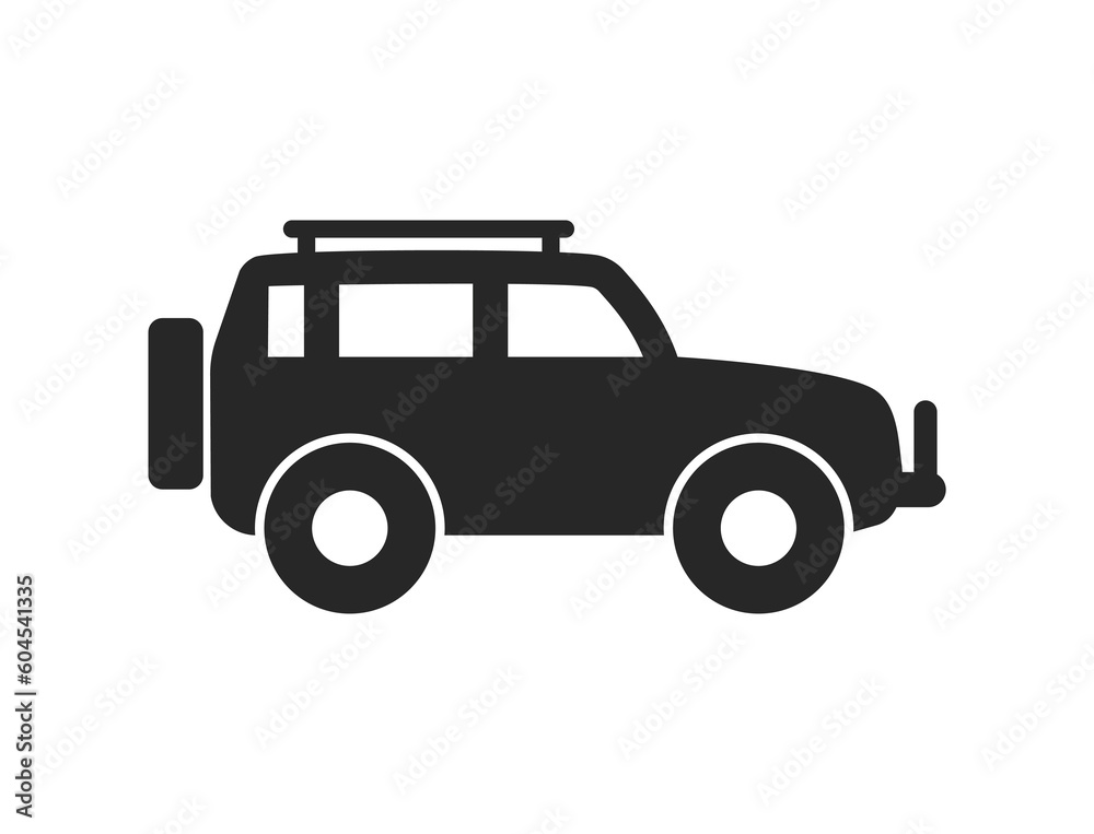 car silhouette 4x4 wheel drive simple icon