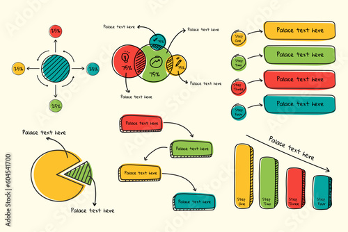 Screen with HUD interface elements set in control infographic digital illustration