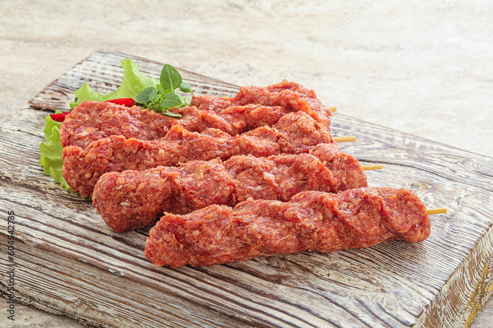 Raw beef kebab minced meat Raw beef kebab minced meat