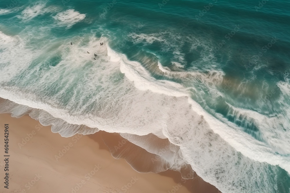 Serenity of the Seas: Ocean Waves on the Beach as a Mesmerizing Background, ocean waves, beach, background, serenity, coastal, seascape, nature, shoreline, water, surf, sandy beach,