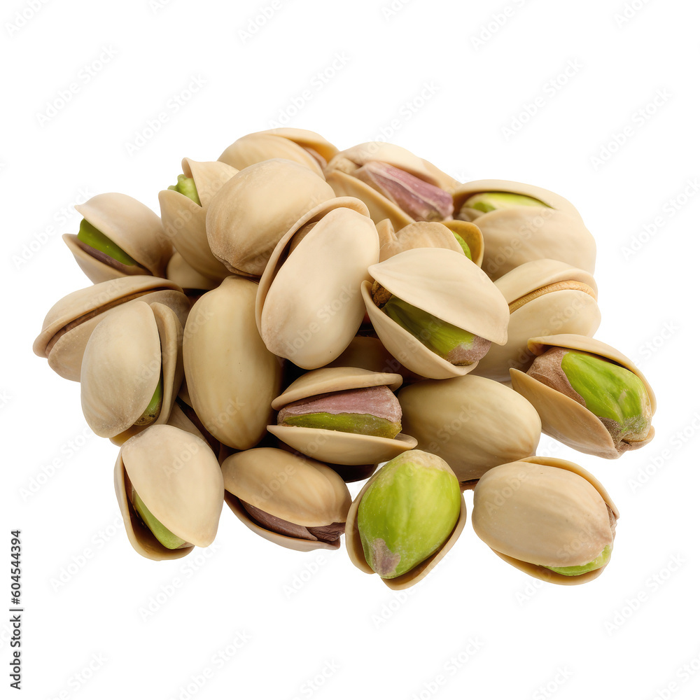 pistachio nuts isolated on white