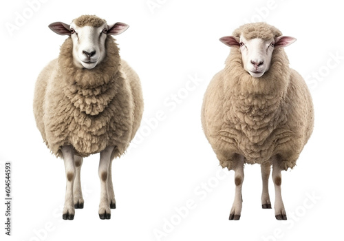 Standing sheep isolated transaparent background