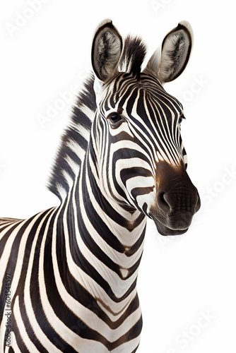 A photo of a Zebra on white background