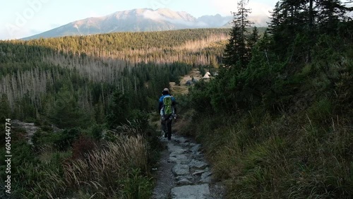 hiking in the mountains