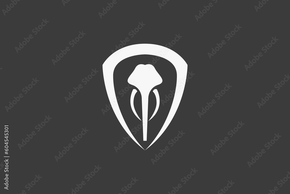 Illustration vector graphic of elephant head emblem. Good for logo Illustration vector graphic of elephant head emblem. Good for logo