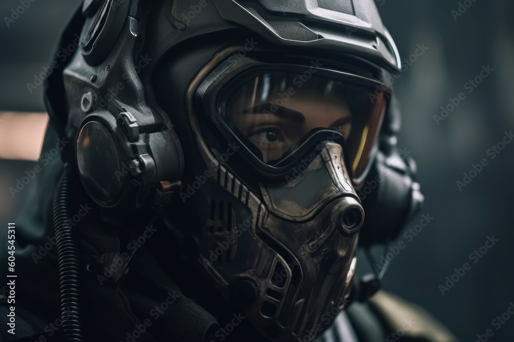 Futuristic armed soldier equipment. Generate Ai Futuristic armed soldier equipment. Generate Ai